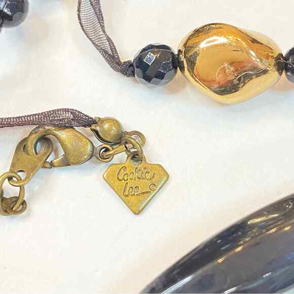 Cookie Lee Bead & Ribbon long necklace - Picture 2 of 3